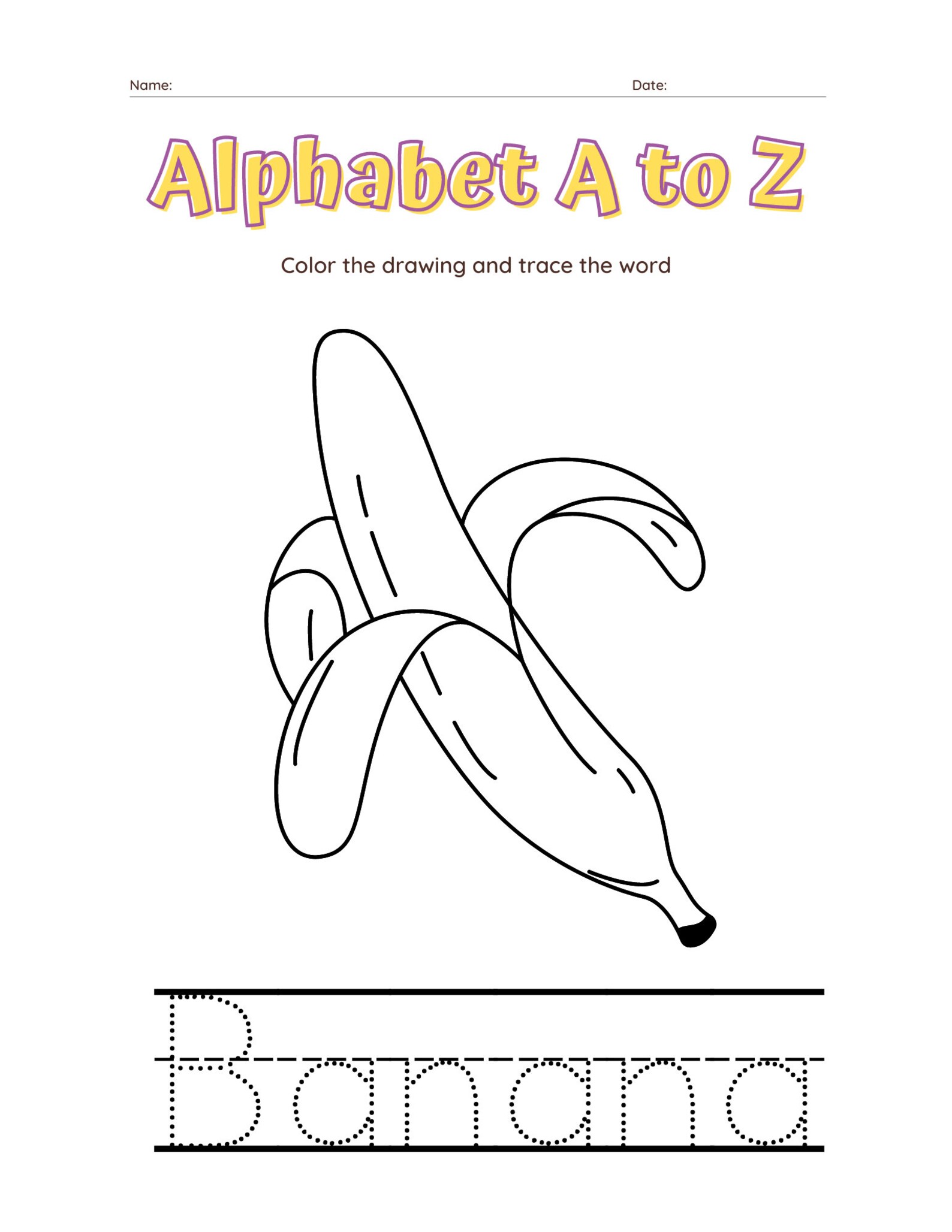 Printable Word Tracing &amp; Coloring Worksheet Elementary - Etsy UK