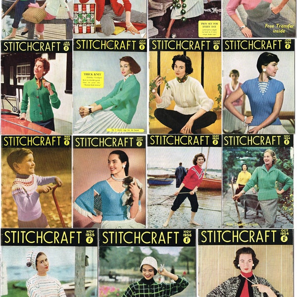 15 STITCHCRAFT Magazine 1954-56/ Individual PDFs on a Fully Optimised DVD