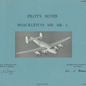 Shackleton MR.2 Pilots Notes RAF Maritime Recon + DataPack/ Printed A4 Manual