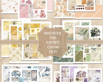 Junk Journal Ephemera, Blue Aesthetic, Scrapbook Digital