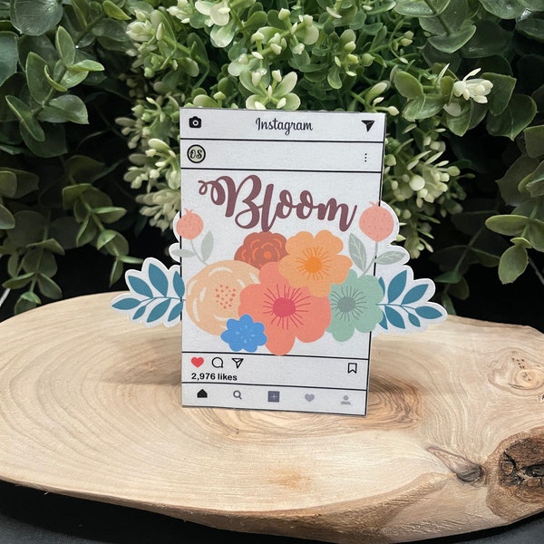 Bloom floral Instagram laptop tablet Cute bohemian sticker