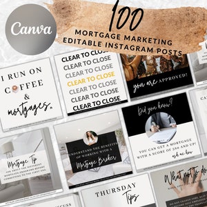 100 Mortgage Social Media Posts Loan Officer Marketing Mortgage Instagram Posts Mortgage Broker Social Media Post Mortgage Marketing