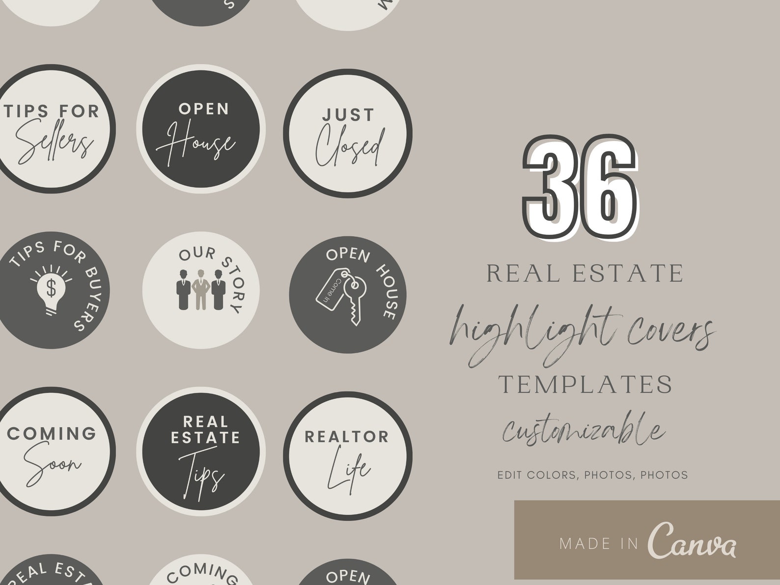 Real Estate Instagram Story Highlight Cover Icons Realtor Social Media ...