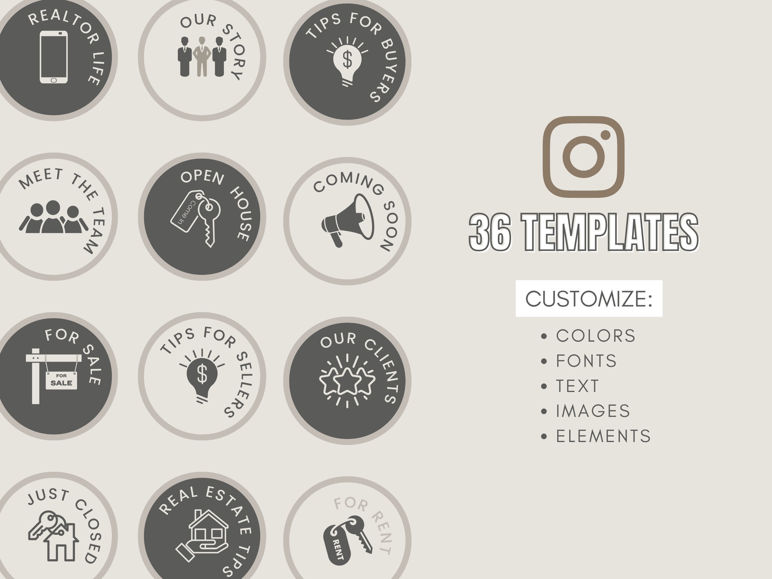 Real Estate Instagram Story Highlight Cover Icons Realtor Social Media ...