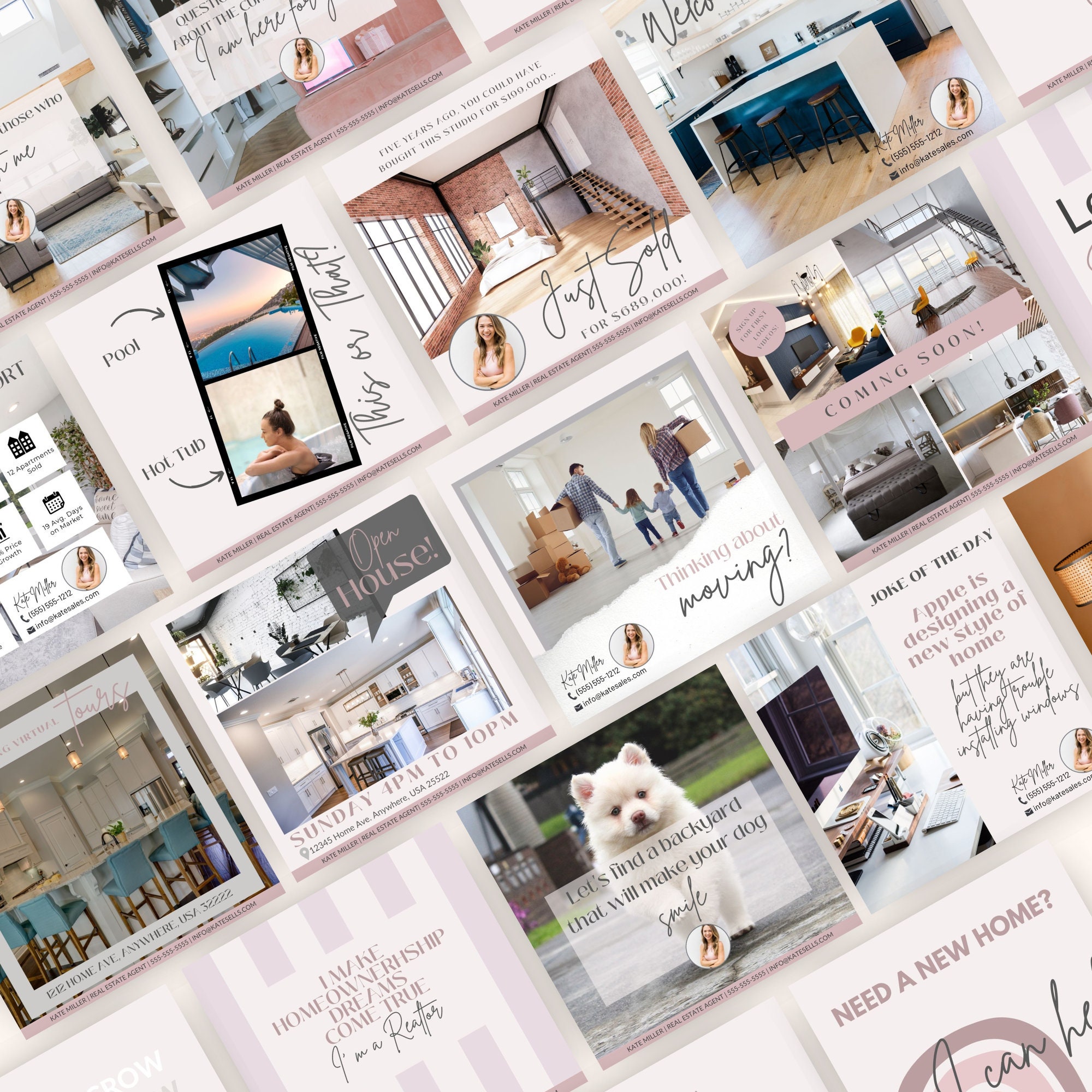Real Estate Social Media Templates Realtor Marketing Instagram