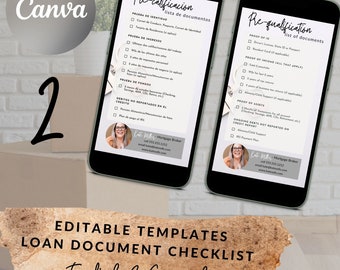 Lista de verificación de documentos de préstamo (en formato de texto) Lista de verificación de hipoteca Lista de verificación de solicitud de préstamo Guía de documentos de préstamo Marketing para oficiales de préstamos (español e inglés)