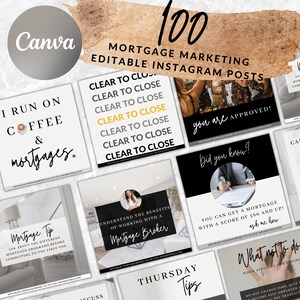 100 Mortgage Social Media Posts Loan Officer Marketing Mortgage Instagram Posts Mortgage Broker Social Media Post Mortgage Marketing