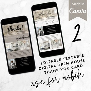 Digital Thank You Card Open House Thank You Card Real Estate Marketing Textable Realtor Real Estate Business Card Open House Marketing