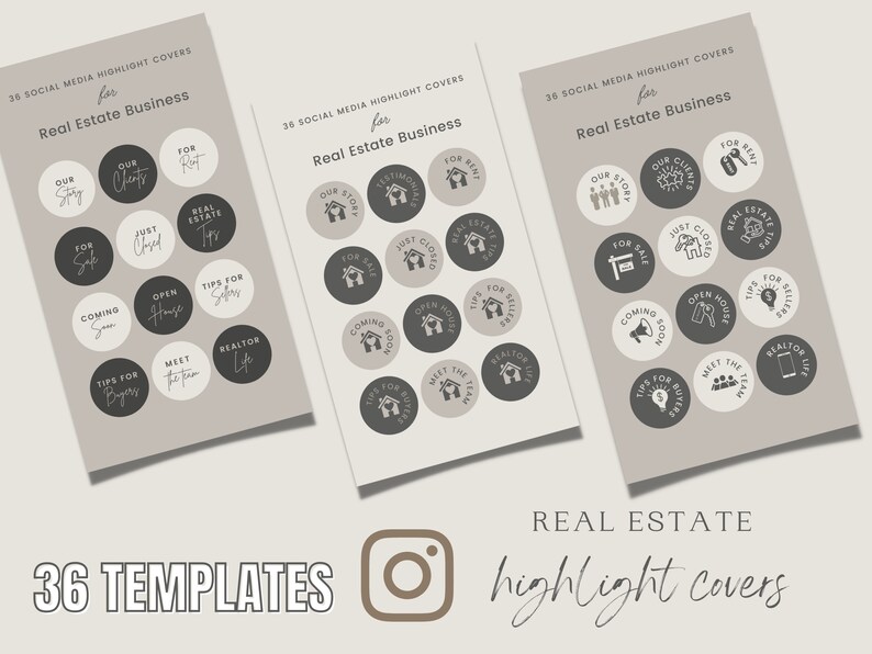 Real Estate Instagram Story Highlight Cover Icons Realtor Social Media ...