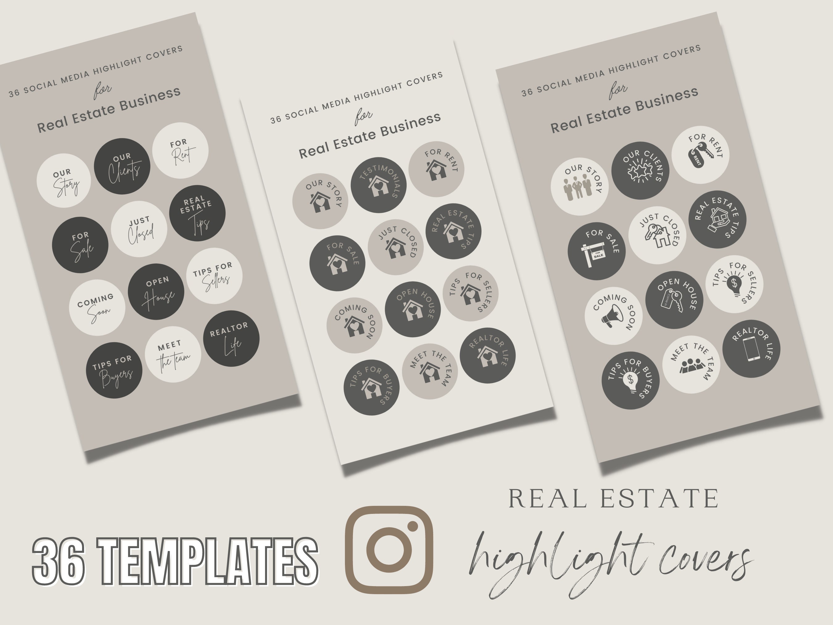 Real Estate Instagram Story Highlight Cover Icons Realtor Social Media ...