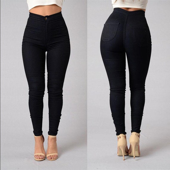 Women's High Waist Black Jeggings -  Canada