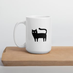 Black Cat Mug, Cat Mug, Halloween Mug, Gift for Cat Lover, Gift for Cat Owner, Black Cat Gifts