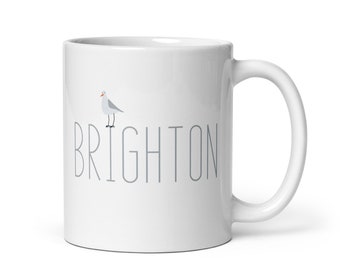 Brighton Seagull Mug, Brighton Souvenir, Brighton UK, Brighton England