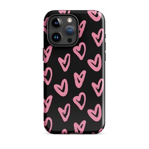 iHeart my iPhone Case, Black iPhone Case, Valentines Gifts, Phone Case With Hearts, Heart Design