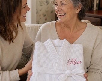 Personalized Women's Waffle Bridesmaid Robes - Custom Embroidered Gift, Monogram Holiday Robe
