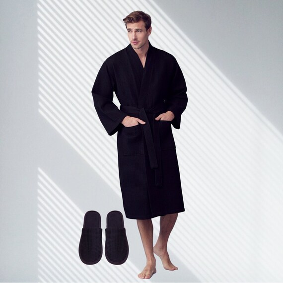 Personalized Men's Waffle Robe Customized Men Bathrobe Etsy
