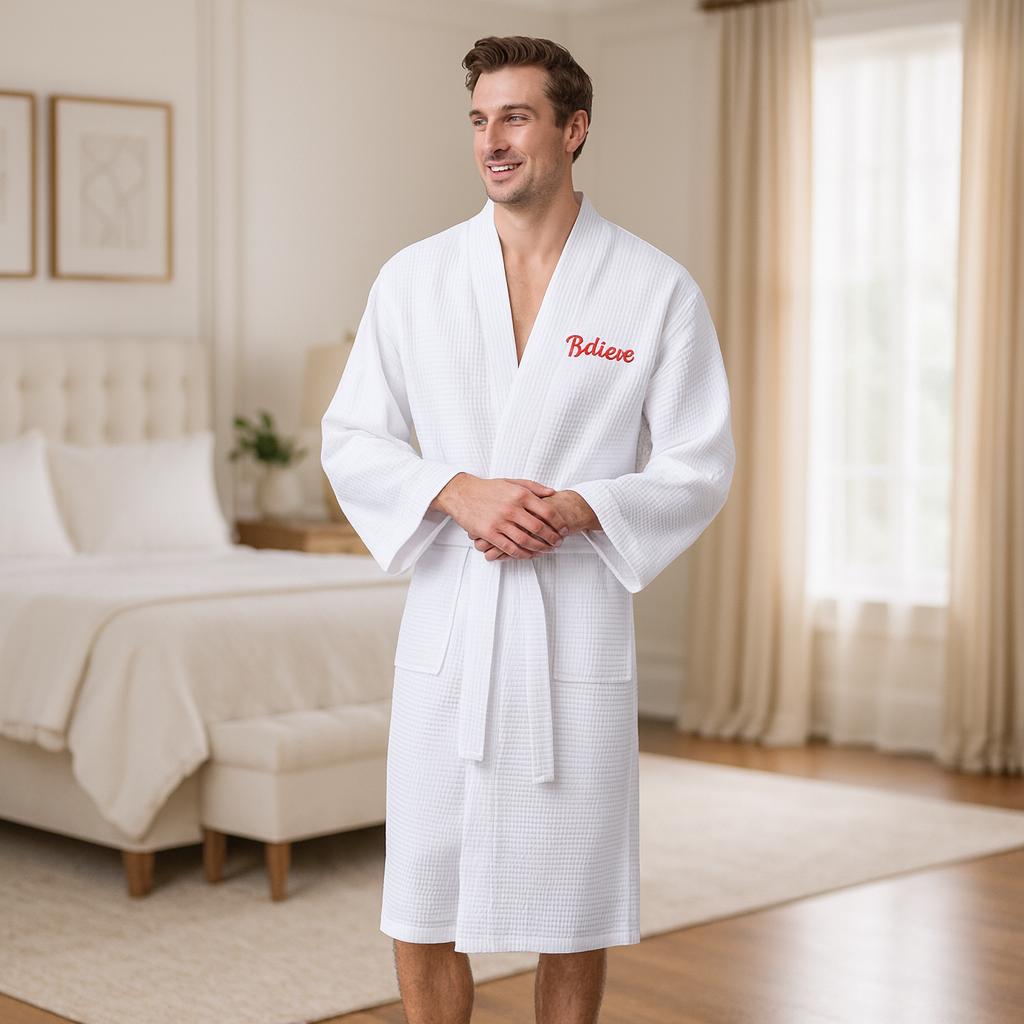 knee length dresses for ladies Mens Navy Fleece Dressing Gown | Home Comfort Essential main image 0