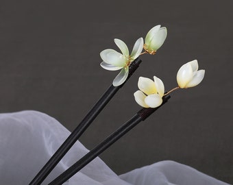 Buy 1 Get 1 Free Flower Hair Stick, Retro Hair Stick, Chinese Hairpin, Wooden Hair Clip, Elegant Hair Stick, Hanfu Accessories, Gift For Her