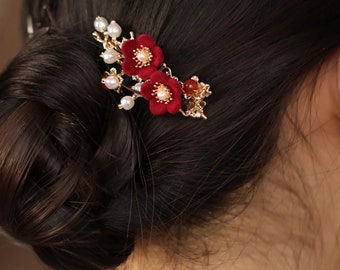 Plum Blossom Hair Clip, Fairy Hair Clip, Classical Hair Clip, Chinese Hairpin, Side Hair Clip, Hanfu Aaccessories, Wedding Accessories, Gift