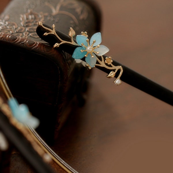 Flowe Hairpin, Sandalwood Hairpin, Chinese Hair Stick,  Hanfu Hair Sticks, Retro Long Hairpin, Wooden Hair Stick, Hair Accessories ,Gifts