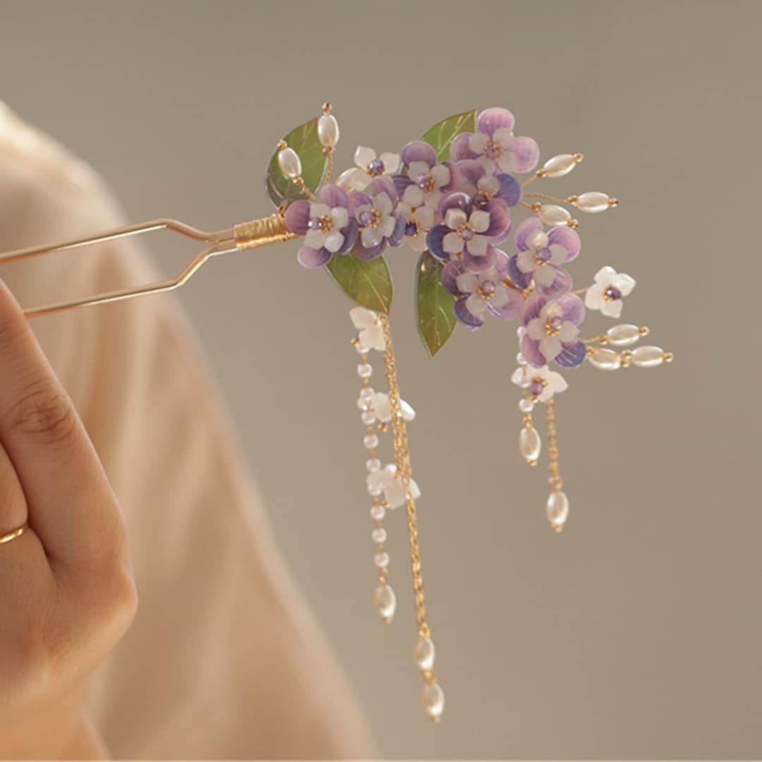 Fairy Wisteria Hairpin, Vintage Hair Stick, Flower Hairpin, Chinese