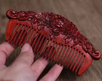 Peigne à cheveux en bois peigne à dents larges pour démêler les cheveux bouclés