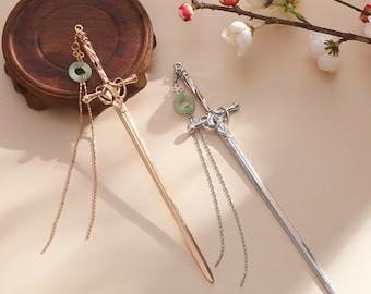 Elven Sword Hairpin, Punk Sword Hairpins, Sword Hair Sticks, Sword Bun Holders, Gothic Hairpins, Cosplay Accessoires, Haaraccessoires