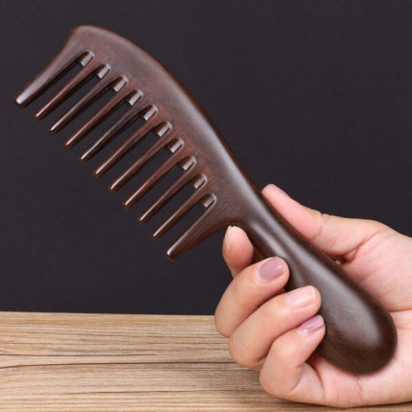 Handmade Comb,Natural Sandalwood Comb,Non-static Wood Comb, Eco-Friendly