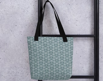 Geometric Mint print Tote bag
