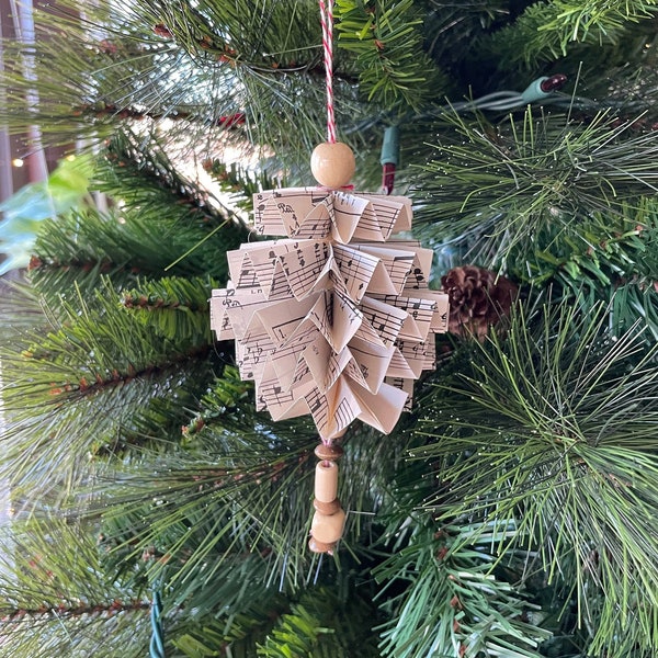 Origami Ornament made with Vintage Chopin sheet music