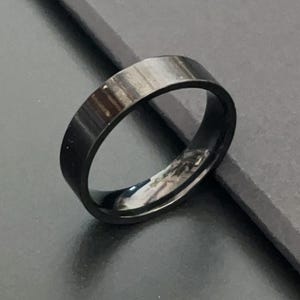 Black Steel Ring Minimalist Ring