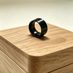 Premium Steel Black Tube Ring 12mm – Sleek, Durable, Modern Edge | Industrial Minimalist Mens Jewelry