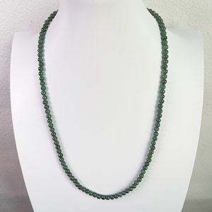 Jade Halskette Jade Perlenkette authentische natürliche burmesische Jadeit Grad A N5002