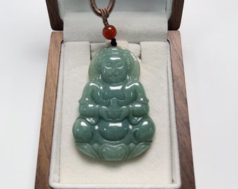 翡翠 観音像 ペンダント 約10cm 観音仏翡翠ペンダントネックレス: 天然ビルマグレード A - Etsy 日本