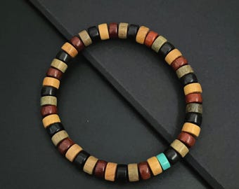 Authentic Sandalwood Bracelet, Beaded Wood Wristband, Minimalist Scented Meditation Jewelry, Soothing Wooden Aromatherapy Gift