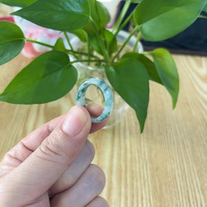 9US Certified Two Tone Green Jade Ring Natural Burmese Jadeite Authentic Grade A R1315