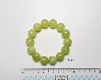 16mm天然グリーンジェイドビーズブレスレット サーペンタイン