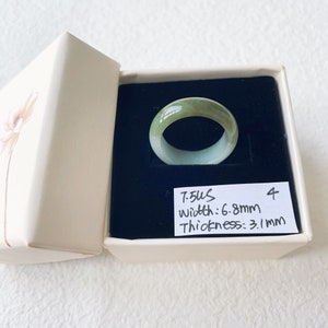 7.5US Two Tone Green Jade Ring Natural Burmese Jadeite Authentic Grade A
