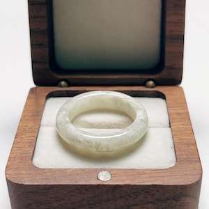 11 US White Jade Ring Natural Serpentine Jade Ring Grade A