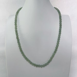 Natürliche Jade Serpentin Halskette Grün Jade Perlenkette A N1817
