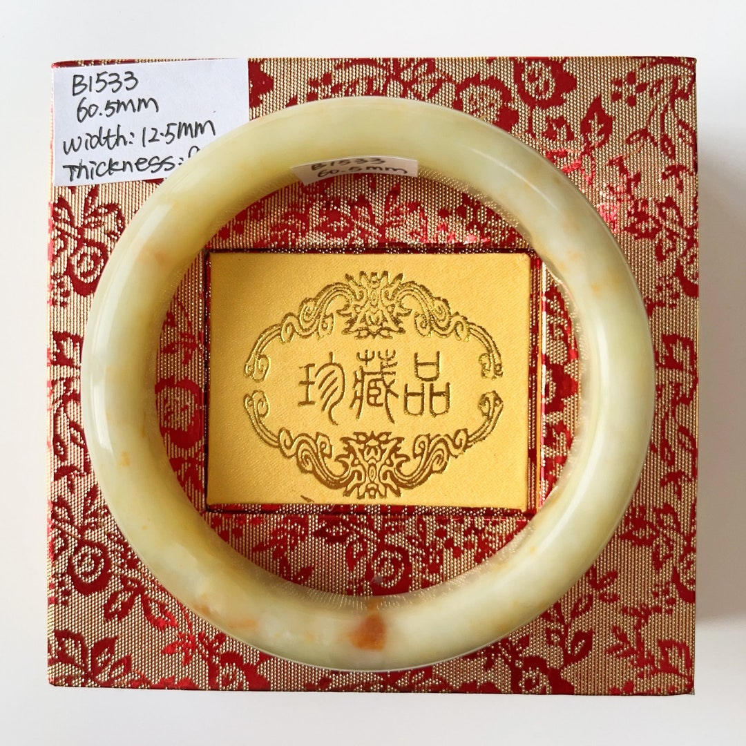 天然蛇紋翡翠バングル：本物グレードA、60.5mm - Etsy 日本