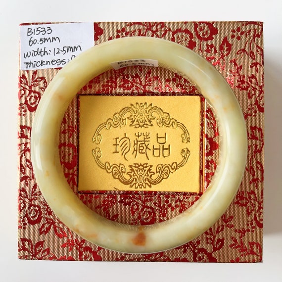天然蛇紋翡翠バングル：本物グレードA、60.5mm - Etsy 日本