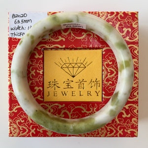 Jade Bangle 63.5mm Jade Bangle Natural Serpentine Authentic Grade A B2020
