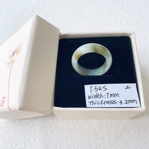 7.5US Two Tone Green Jade Ring Natural Burmese Jadeite Authentic Grade A