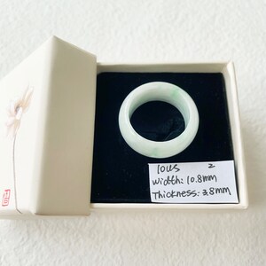 10US Two Tone Green Wide Jade Ring Natural Burmese Jadeite Authentic Grade A