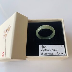 9US Green Jade Ring Natural Burmese Jadeite Authentic Grade A