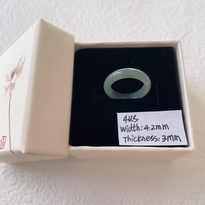 4US Green Jade Ring Natural Burmese Jadeite Authentic Grade A