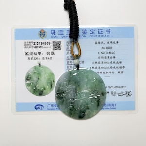 Certified Landscape Jade Pendant Necklace Natural Burmese Jadeite Authentic Grade A P4004959