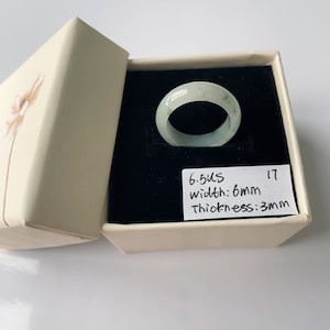 6.5US Two Tone Green Jade Ring Natural Burmese Jadeite Authentic Grade A