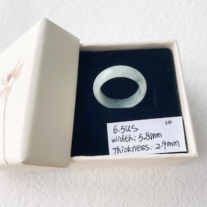 6.5US Two Tone Green Jade Ring Natural Burmese Jadeite Authentic Grade A